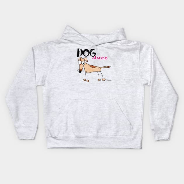 Dog daze Kids Hoodie by tlak